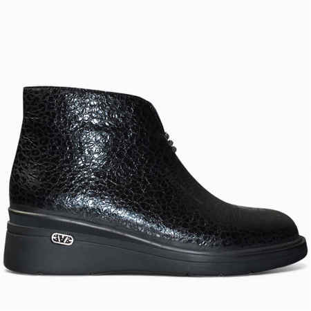 Skórzane czarne botki damskie Renissa