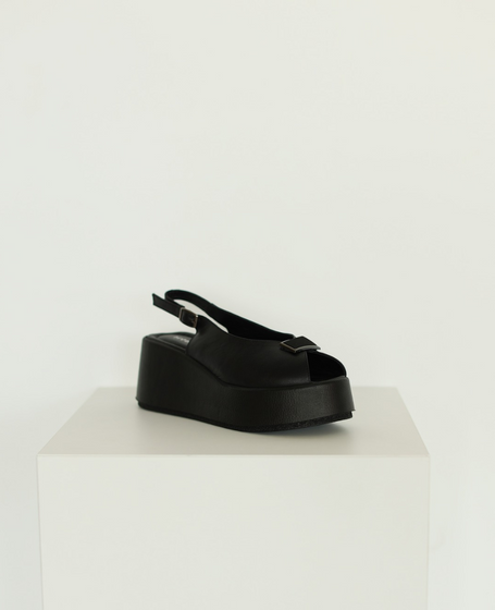Lorella Black Leather Sandals