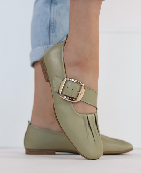 Vanlise Women's Green Leather Low-Cut Shoes