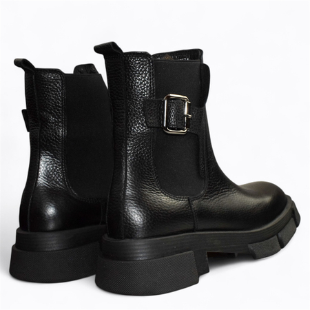 SKÓRZANE CZARNE SZTYBLETY DAMSKIE ZEMILTA