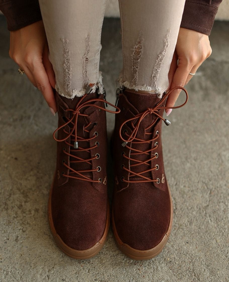 Ramarin Women's Leather Chocolate-Brown Boots