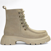 SKÓRZANE BEŻOWE BOTKI DAMSKIE RIVKA