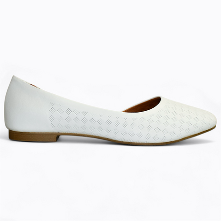Ollinda Women's White Leather Low-Top Shoes