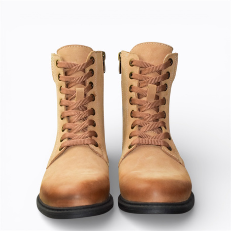 Emeriti Beige Leather Women's Boots