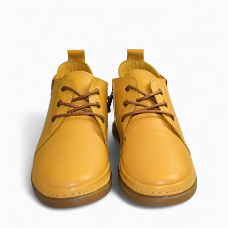 Donteri Women's Mustard-Colored Leather Boots