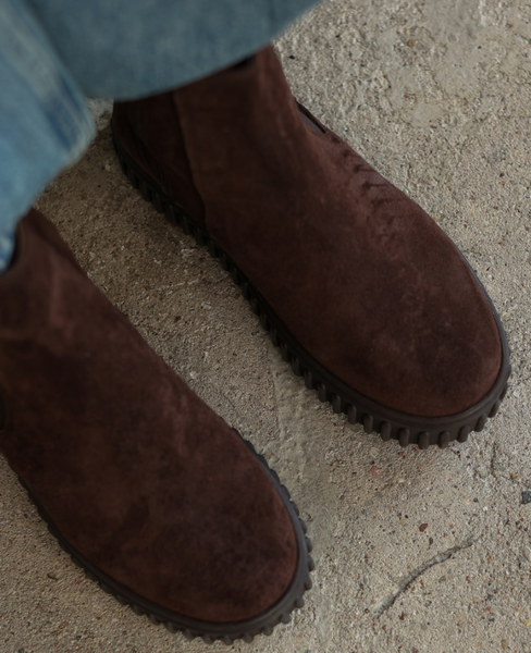 Telzara Women's Leather Chocolate-Brown Ankle Boots