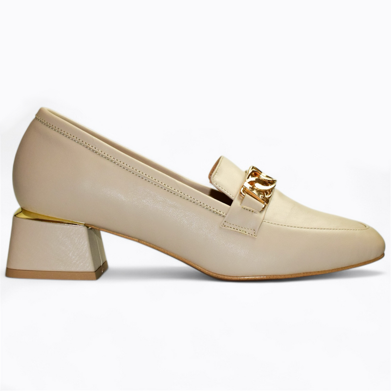 Aurea Beige Leather Women's Pumps