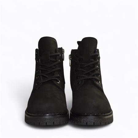 Skórzane czarne botki damskie Frilama