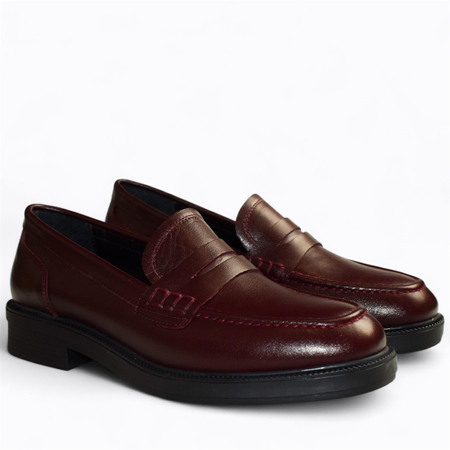 SKÓRZANE BORDOWE PÓŁBUTY DAMSKIE GABELIA