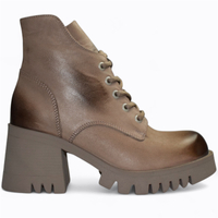 Skórzane szare botki damskie Isadora