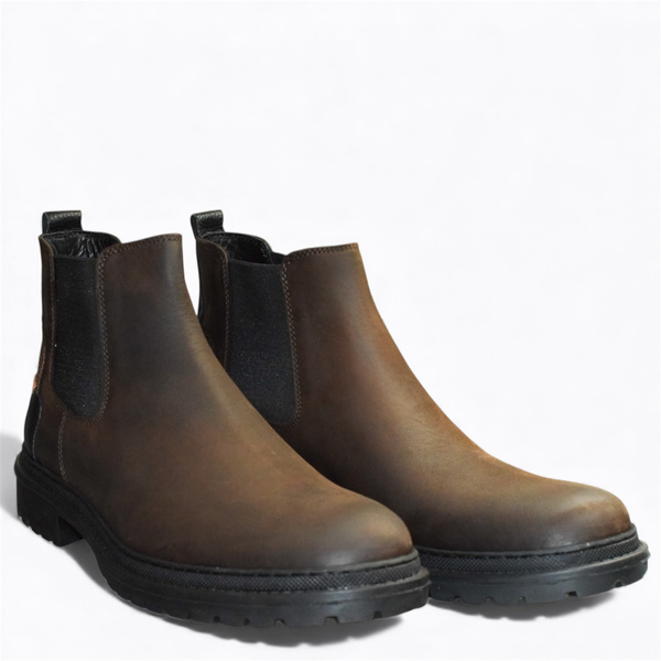 BARNABY MEN'S BROWN LEATHER CHELSEA BOOTS