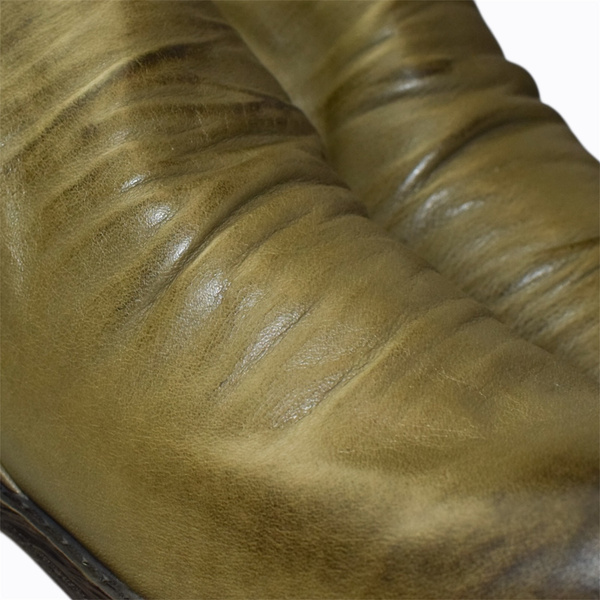 Nixoria Women's Green Leather Ankle Boots