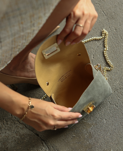 Faerine Gray - Leather Suede Mini Trunk