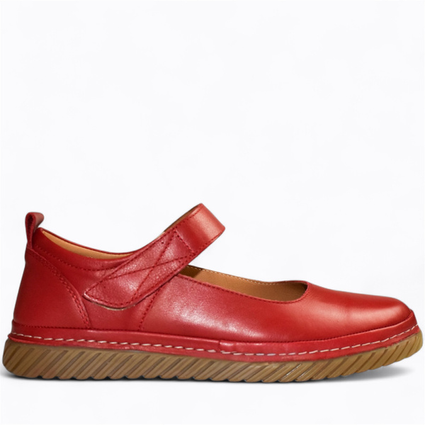 Luretia Women's Red Leather Loafers