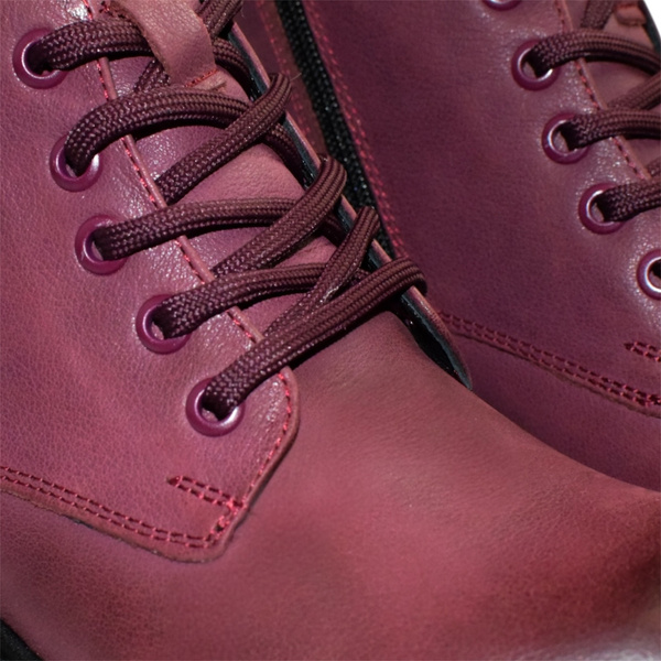 Fantina Women's Burgundy Leather Ankle Boots