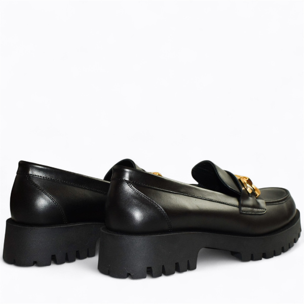 Tilomea Women's Black Leather Low-Cut Shoes
