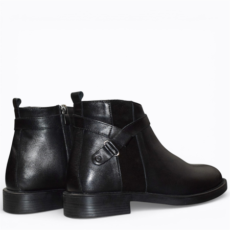 SKÓRZANE CZARNE BOTKI DAMSKIE SILIORA