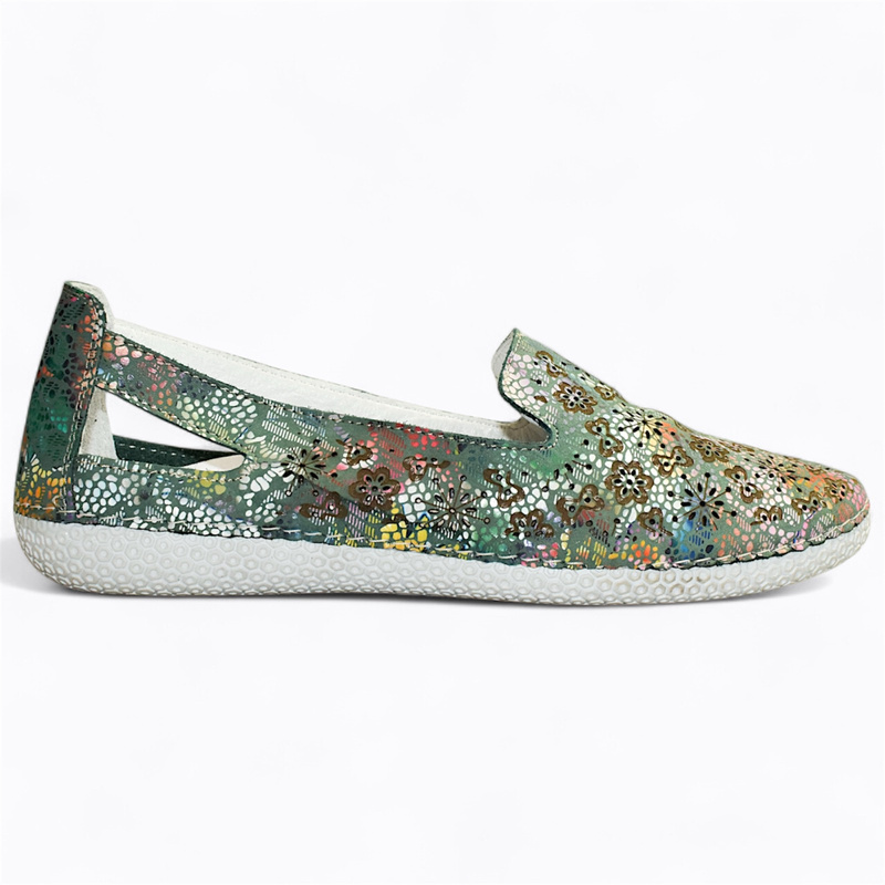 Gilveth Women's Green Leather Low-Cut Shoes