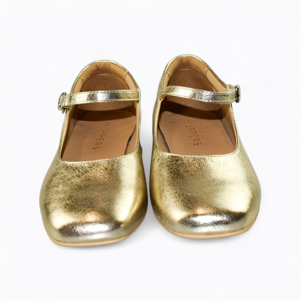 Rohilia Women's Leather Gold Loafers