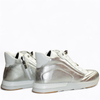 Skórzane srebrne sneakersy damskie Melione