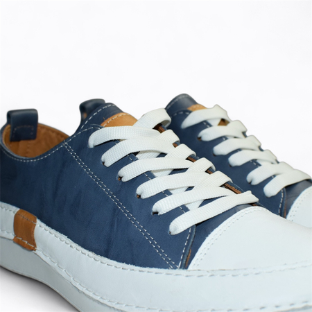 SKÓRZANE GRANATOWE PÓŁBUTY DAMSKIE FENLERI