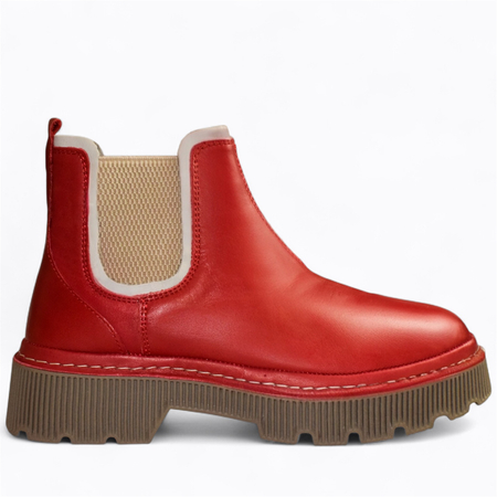 SKÓRZANE CZERWONE TRZEWIKI DAMSKIE SILVINA