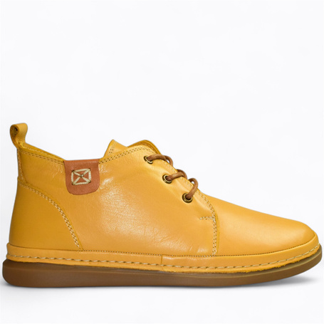 Donteri Women's Mustard-Colored Leather Boots