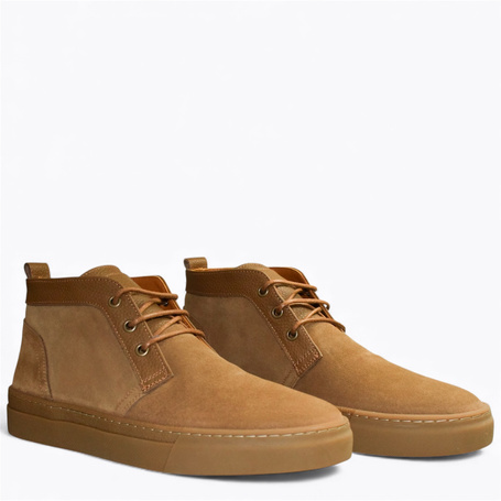 DAMIENS MEN'S RED LEATHER BOOTS