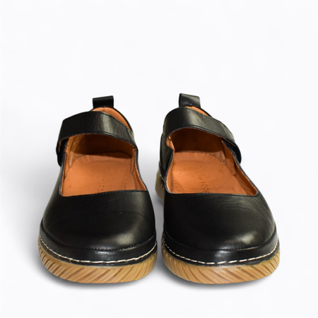 SKÓRZANE CZARNE PÓŁBUTY DAMSKIE LURETIA