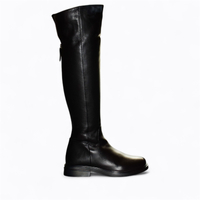 Skórzane czarne kozaki damskie Luremia