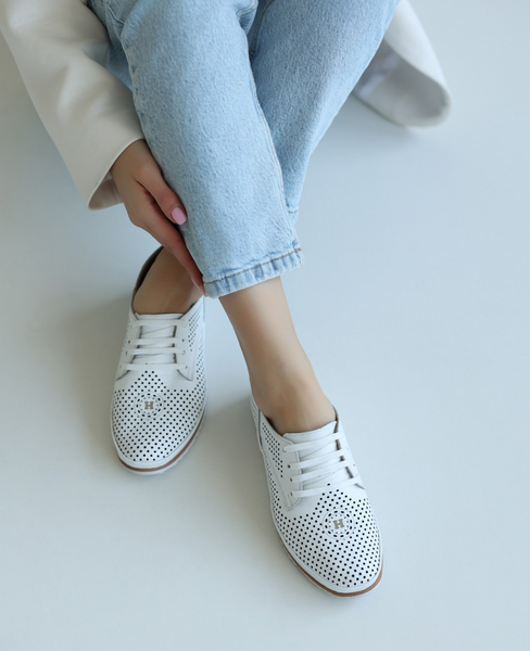 Larimea Women's White Leather Shoes