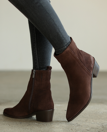 Zafrina Brown Leather Women's Ankle Boots