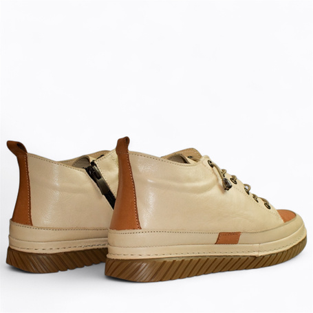 Dismara Beige Leather Women's Boots