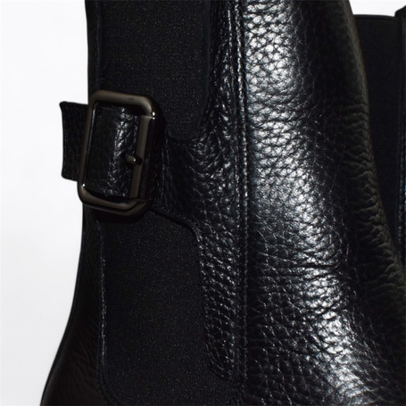 Zemilta Women's Black Leather Ankle Boots