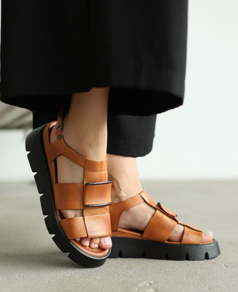 Laremia Women's Red Leather Sandals