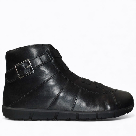 Skórzane czarne trzewiki damskie barefoot Erindel