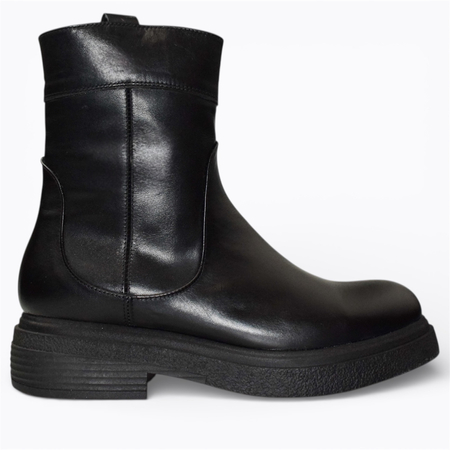 Skórzane czarne trzewiki damskie Vilanna