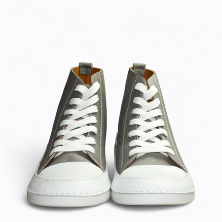 Skórzane szare trzewiki damskie Hekatia