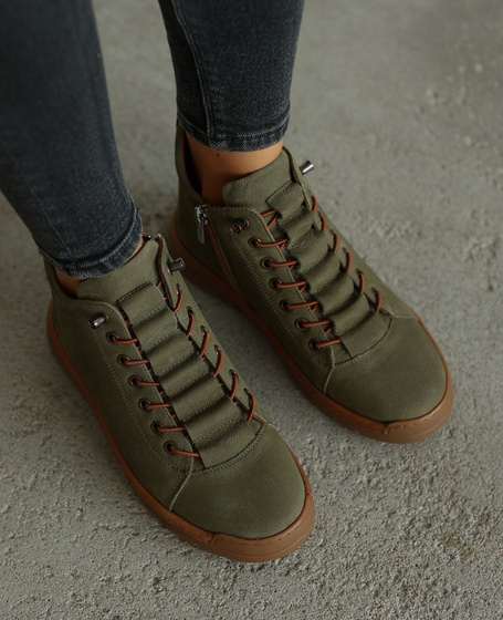 Ravelle Women's Olive Leather Boots