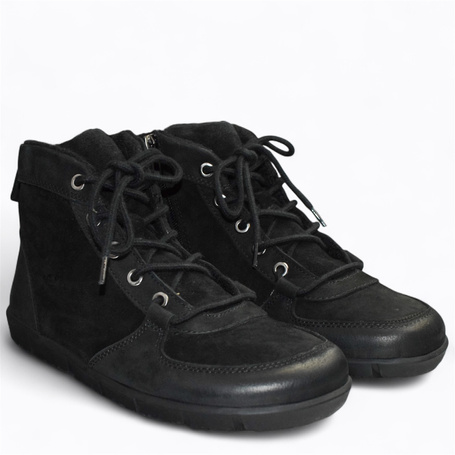 Ronavia Women's Black Leather Barefoot Boots