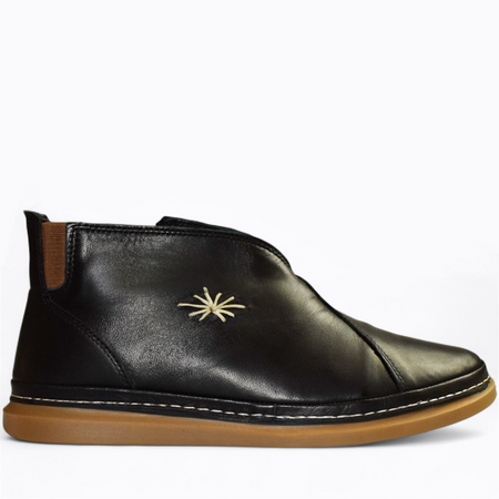 Skórzane czarne trzewiki damskie Simoria