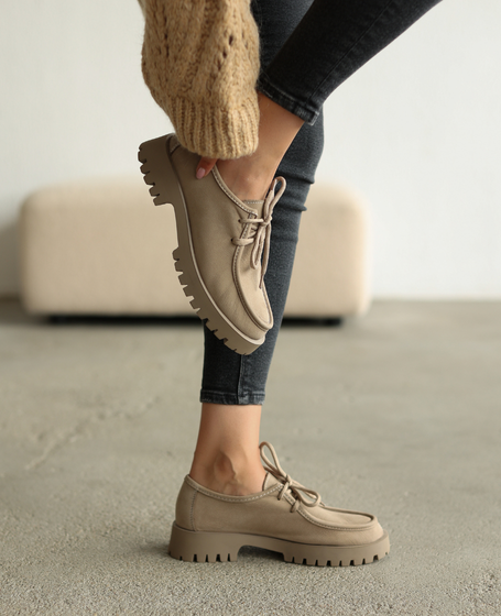Bariona Women's Gray Leather Low-Top Shoes
