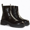 SKÓRZANE CZARNE BOTKI DAMSKIE ESPINNA