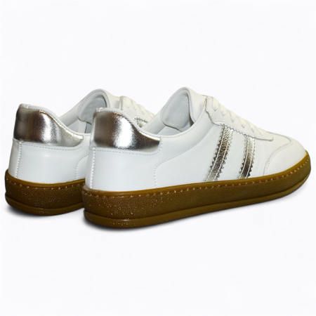 Skórzane białe sneakersy damskie Magline