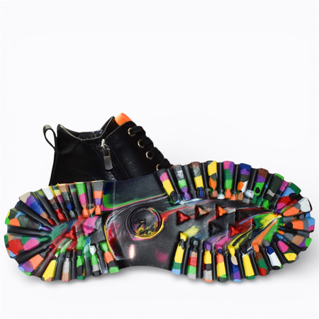 SKÓRZANE CZARNE TRZEWIKI DAMSKIE ADRIONA