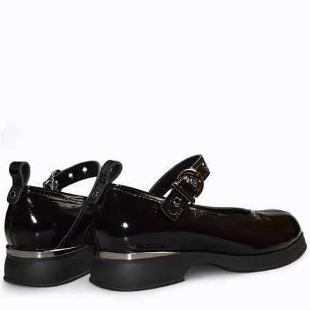 SKÓRZANE CZARNE PÓŁBUTY DAMSKIE EMARINA