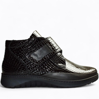 SKÓRZANE CZARNE BOTKI DAMSKIE GALESSA