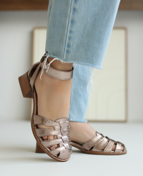 Ivelina Women's Leather Copper Sandals