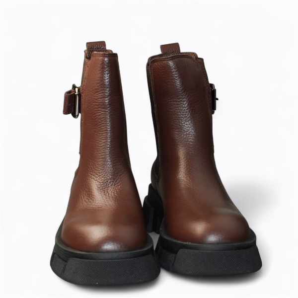 Zemilta Women's Brown Leather Ankle Boots