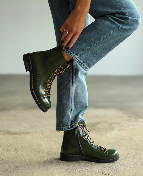 Odelisa Women's Khaki Leather Boots